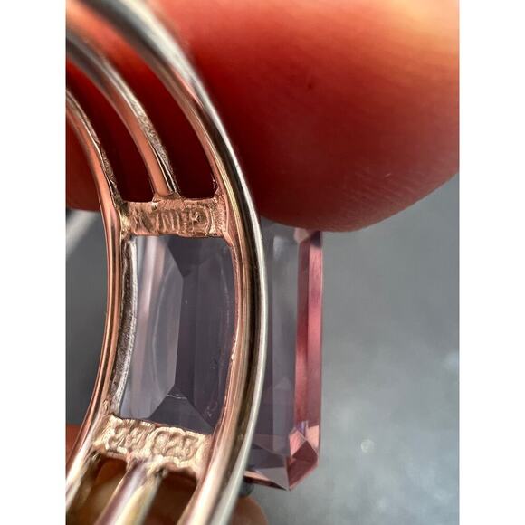 Vintage Rose de France amethyst sterling silver ring size 7 - Picture 15 of 16